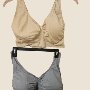 Women's Intimates Beige and Gray Bra Set